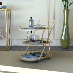 CHARIOT MÉLANGE VERRE MARBRE CM71X45.5X84.5