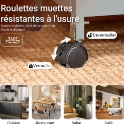 Chariot Service, Desserte Cuisine, Table Roulante, Meuble Rangement, Gris,FKW79-HG SoBuy