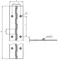 Charnière piano acier nickelé MONIN 32 x 1980 mm - modèle 471570