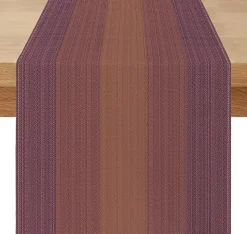 Chemin de Table Lin Style Vintage 180 x 40 cm Rouge