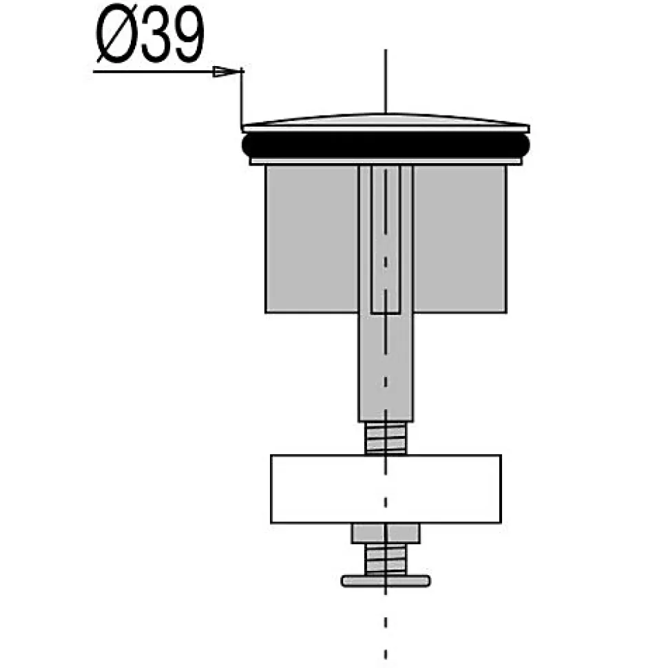 Clapet à ailettes pour bonde de lavabo D39 chromé - VALENTIN - 00 042800 000 00