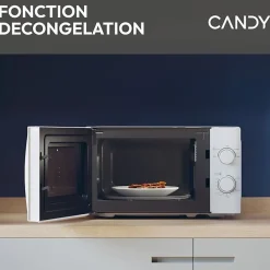 CMW20SMW Micro-ondes Mono CANDY Idea - 20L - MO : 700W - UI mécanique - 5 niveaux de puissance - Blanc