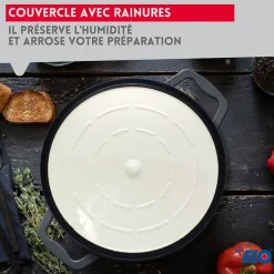 Cocotte 26 cm en fonte émaillée gris classique 4.5 L Elo