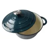 Cocotte BAUMALU24 cm - Forme ronde - Bleu vert