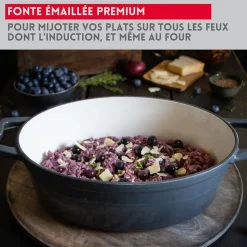 Cocotte en fonte émaillée basse gris classique 28 cm 2,8 L Elo