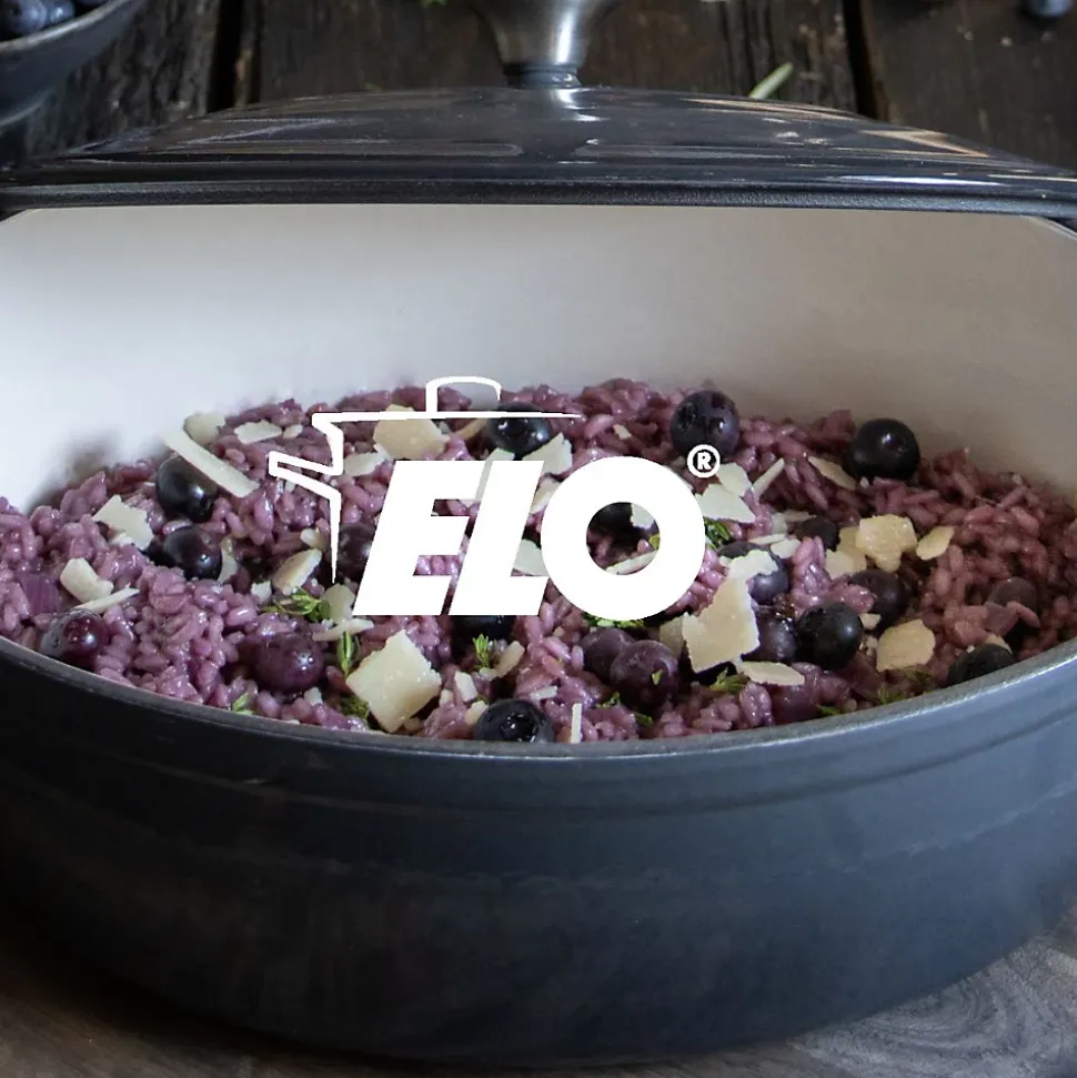 Cocotte en fonte émaillée basse gris classique 28 cm 2,8 L Elo