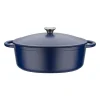 Cocotte fonte massive - GSW - BLUE MAGIC - 33 x 25 cm - Ovale - Induction - Bleu