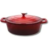 Cocotte ovale en fonte émaillée 33 cm de long rouge cerise 4,9 L Elo