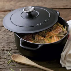 Cocotte ronde 20 cm chasseur noir interieur noir