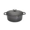 Cocotte ronde 20 cm chasseur gris caviar interieur noir