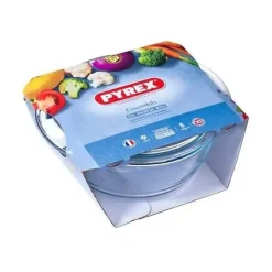Cocotte ronde Pyrex 1,6 L modèle 1450096 en verre borosilicate avec couvercle