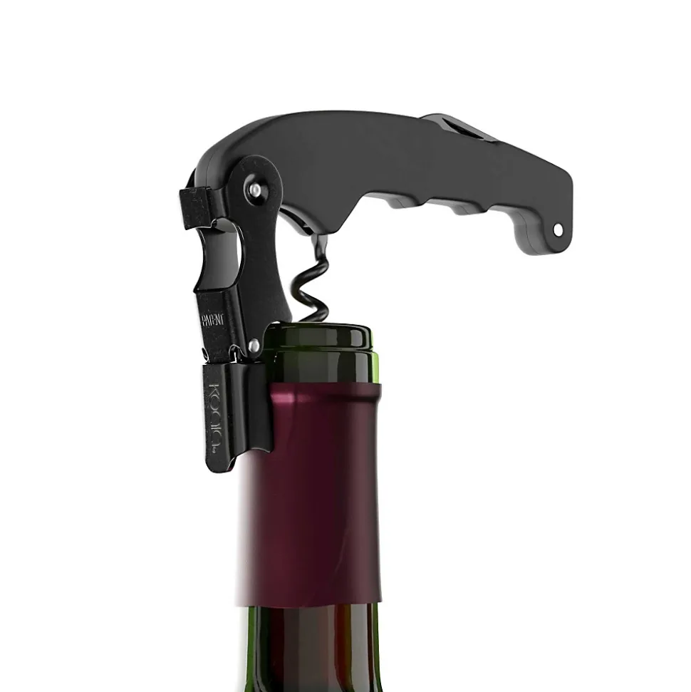 Coffret avec tire-bouchon High Tech et aérateur de vin Noir - Uncork Noir par Koala