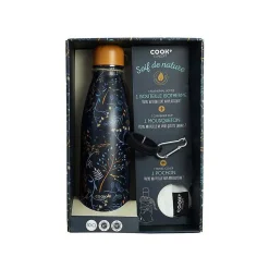 Coffret bouteille isotherme 50 cl avec mousqueton Nature