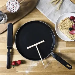 Coffret crêpière - CMP - 28cm - Induction - Avec râteau bois + spatule nylon - Noir