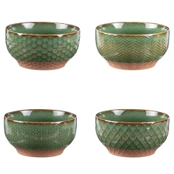 Coffret de 4 coupelles Jaspe 12 cm vert