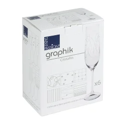 Coffret de 6 flûtes à champagne Graphik 19 cl