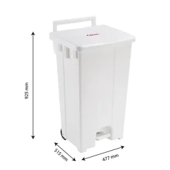 Collecteur à pédale 100 L - couvercle blanc