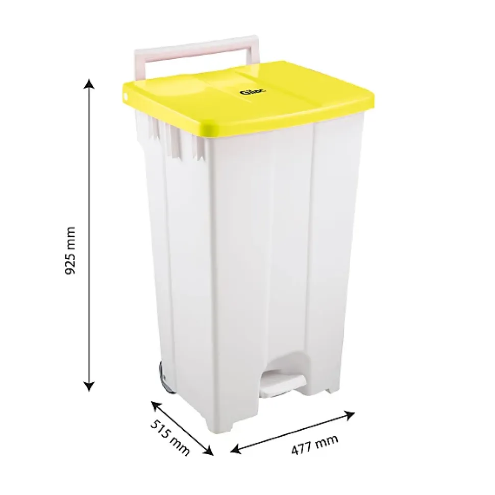 Collecteur à pédale 100 L - couvercle jaune