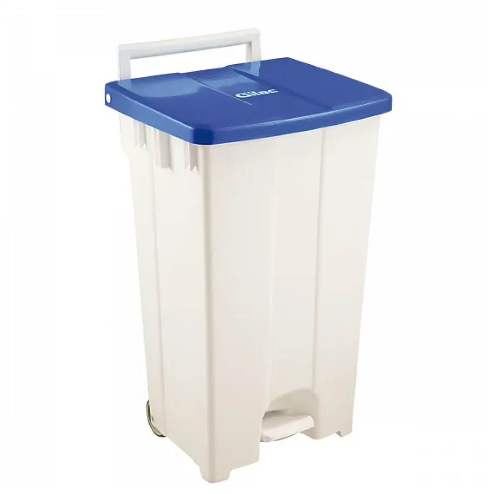 Collecteur à pédale 100 L - couvercle bleu