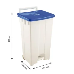 Collecteur à pédale 100 L - couvercle bleu