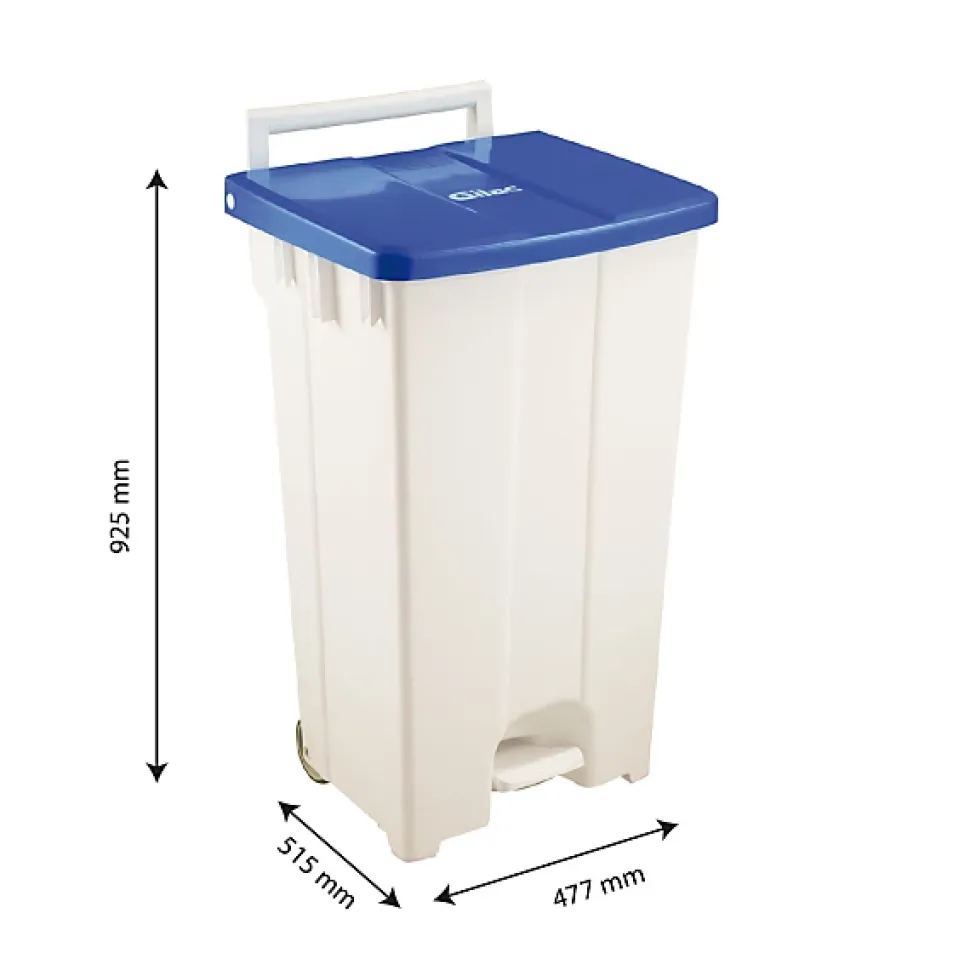 Collecteur à pédale 100 L - couvercle bleu