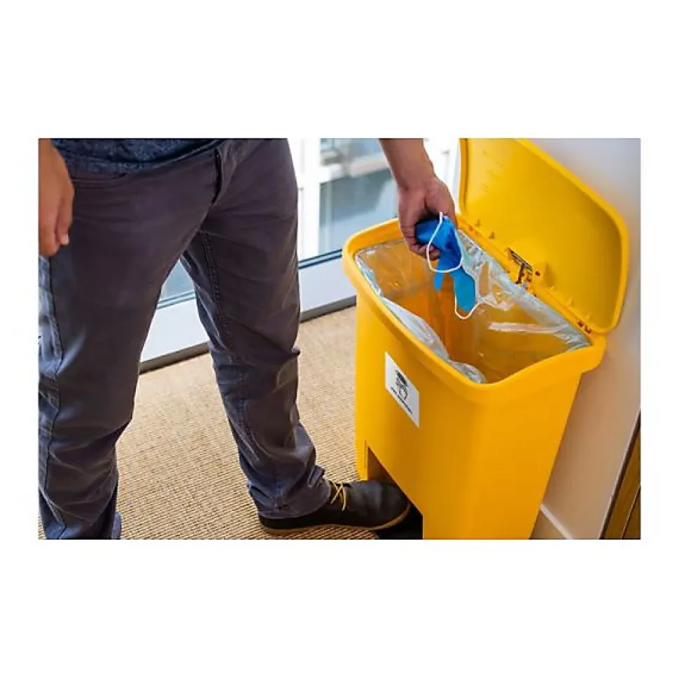 Collecteur déchets à pédale Slim Jim 30 litres - Jaune