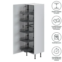 Colonne coulissante 5 niveaux GoodHome Enden Pèbre 60 cm