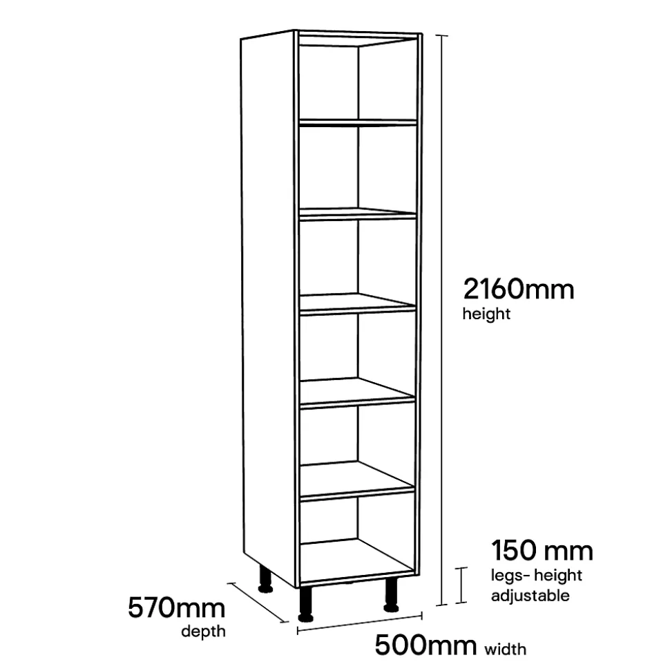 Colonne de cuisine avec tablettes GoodHome blanc L. 50 x H. 216 cm