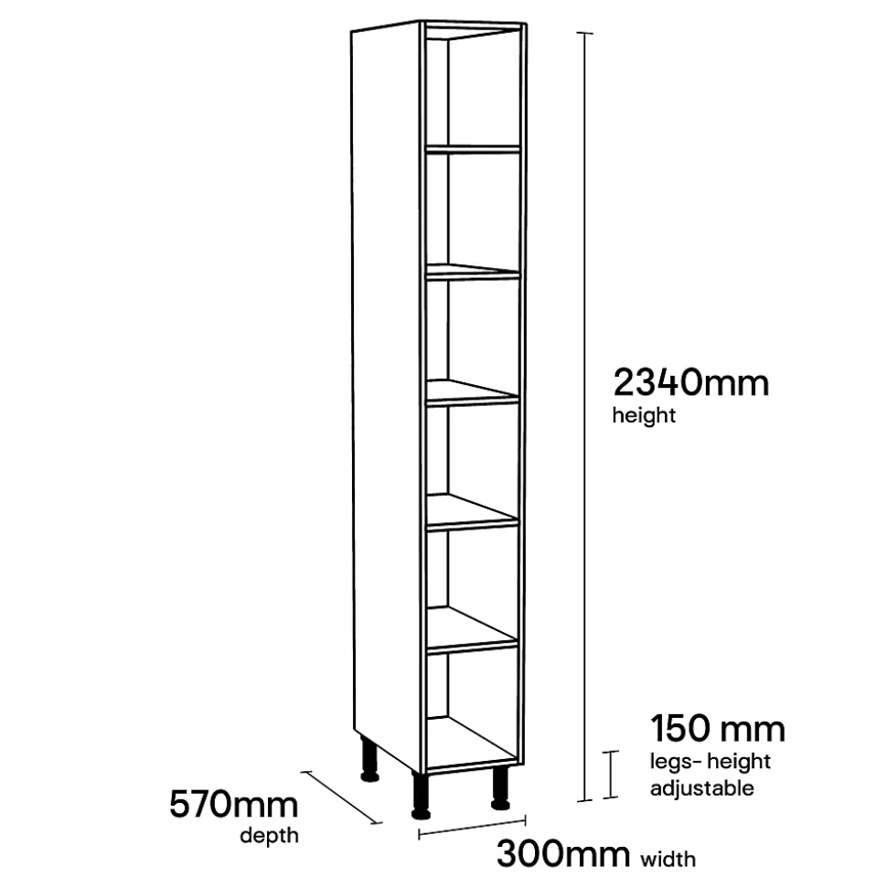 Colonne de cuisine avec tablettes GoodHome blanc L. 30 x H. 234 cm