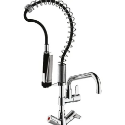 Colonne de prélavage compact mélangeur monotrou - Presto Chef - PRESTO - Avec douchette et bec de remplissage - Débit 26 l/min