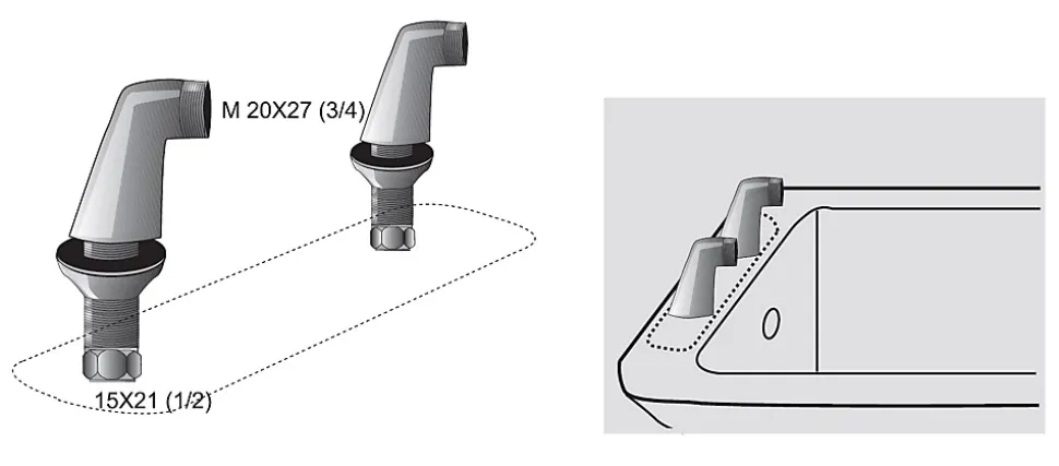 Colonnette pour mitigeur bain/douche sur baignoire, noir, Edouard Rousseau