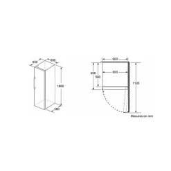 Congélateur armoire - BOSCH SER4 - GSN36CWEP - Classe E - 242 L - 186 x 60 x 65 cm - Blanc