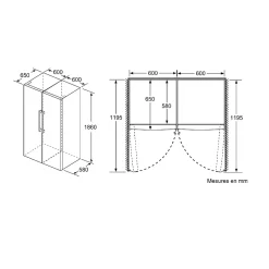 Congélateur armoire 60cm 242l nofrost gris Bosch GSN36VLEP