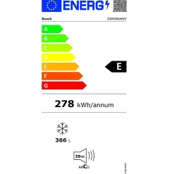 Congélateur armoire 70cm 365l nofrost Bosch GSN58AWEV série 6