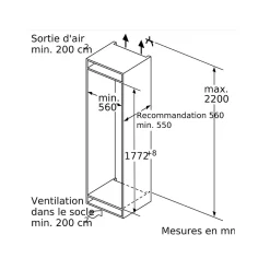 Congélateur intégrable à panthographe 212l blanc Neff GI7813CE0