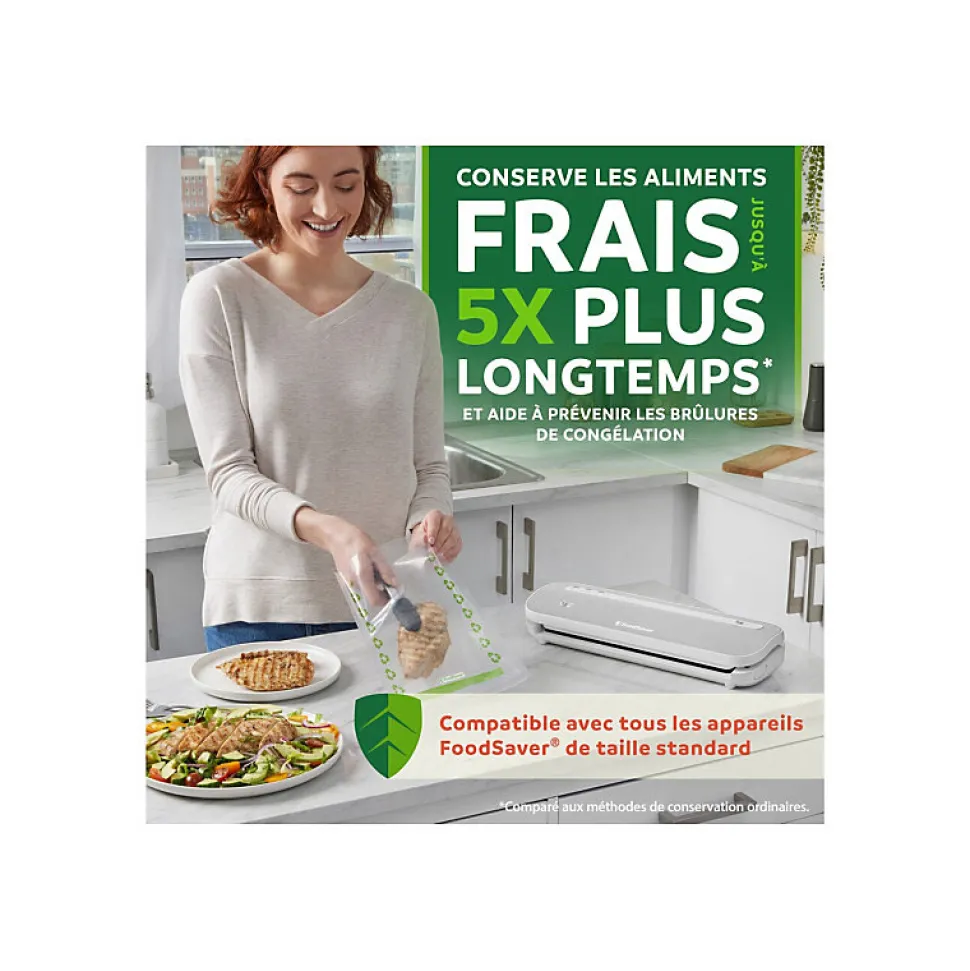 Conservation des aliments Foodsaver Pack de 2 rouleaux de mise sous vide recyclables (28cm x 3m) FSRE2802X01