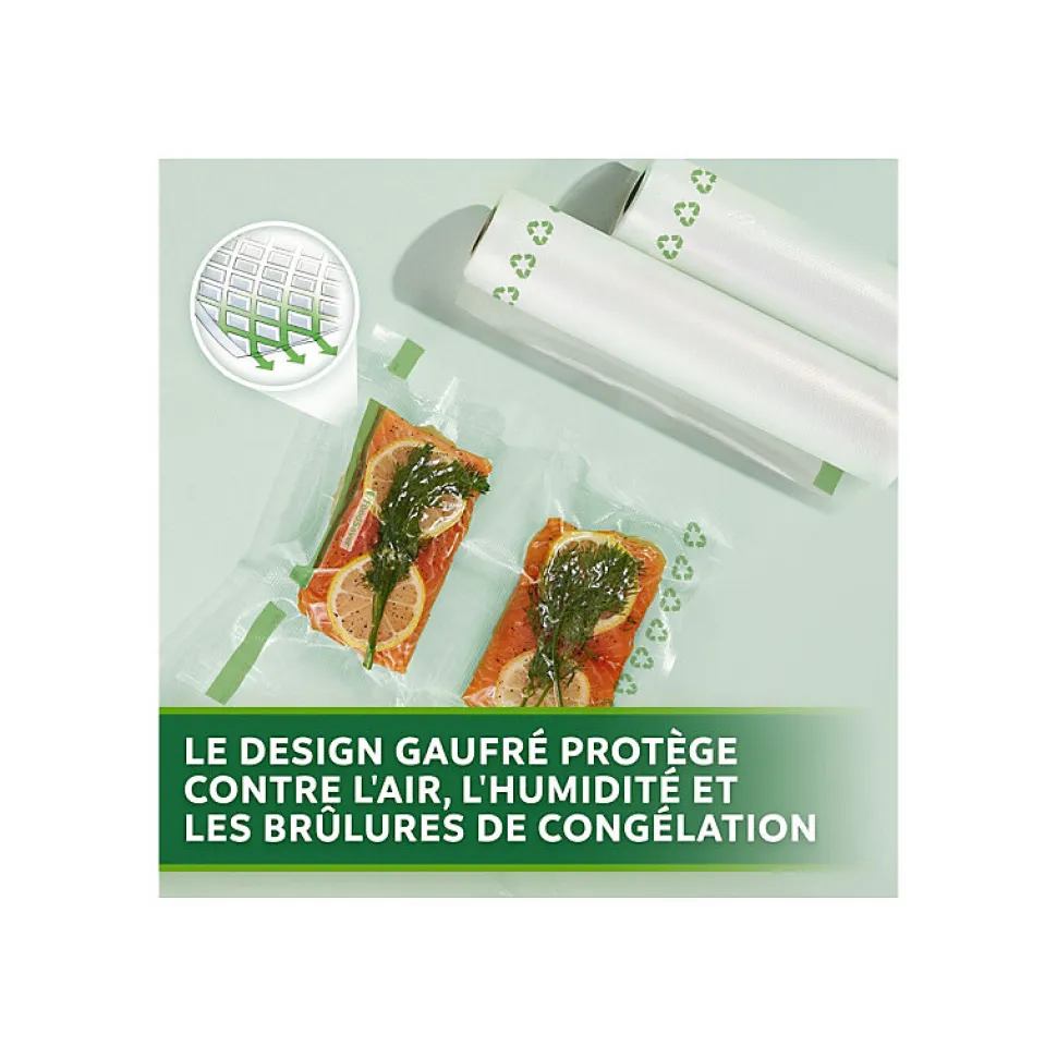 Conservation des aliments Foodsaver Pack de 2 rouleaux de mise sous vide recyclables (28cm x 3m) FSRE2802X01