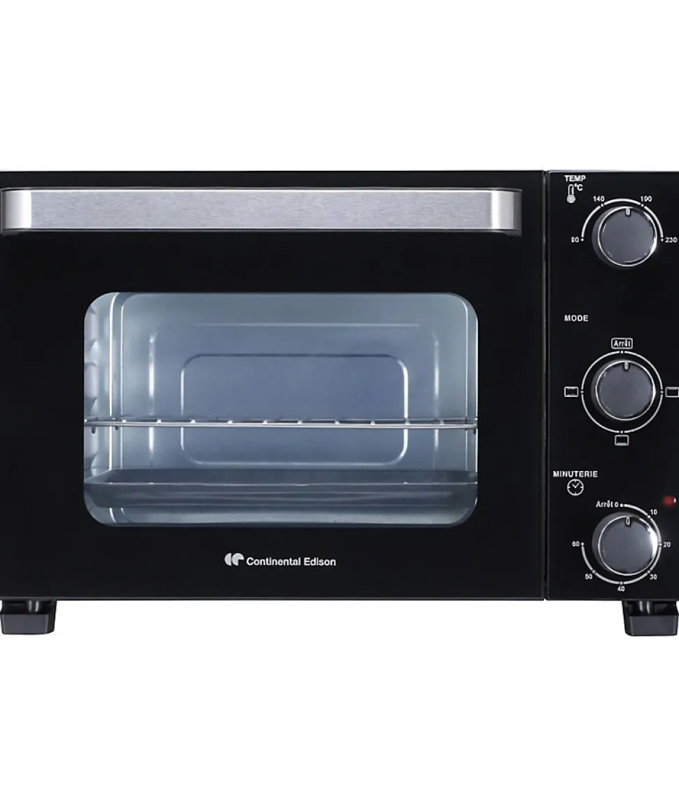 CONTINENTAL EDISON CEMF22B - Minifour électrique 22L noir - 1300W - Rotissoire, Convection naturelle