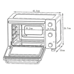 CONTINENTAL EDISON CEMF22B - Minifour électrique 22L noir - 1300W - Rotissoire, Convection naturelle