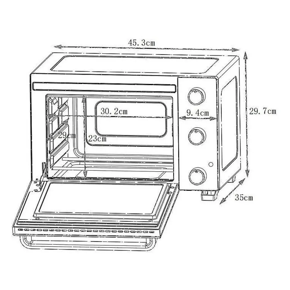 CONTINENTAL EDISON CEMF22B - Minifour électrique 22L noir - 1300W - Rotissoire, Convection naturelle