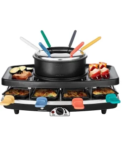 CONTINENTAL EDISON FD12881 Appareil a raclette et fondue 8 personnes - Noir