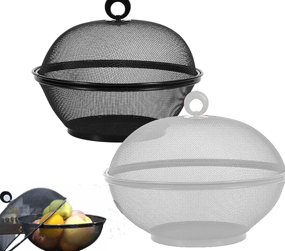 Corbeille à Fruits 2 Paniers avec Couvercles 27 cm