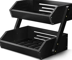 Corbeille à Fruits en Bambou à 2 Niveaux