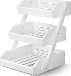 Corbeille à Fruits en Bambou à 3 Niveaux Naturelle