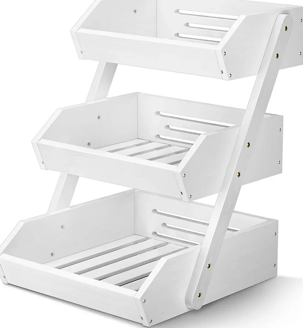 Corbeille à Fruits en Bambou à 3 Niveaux Naturelle