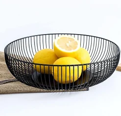 Corbeille à Fruits en Métal 28 cm avec Tapis Antidérapants