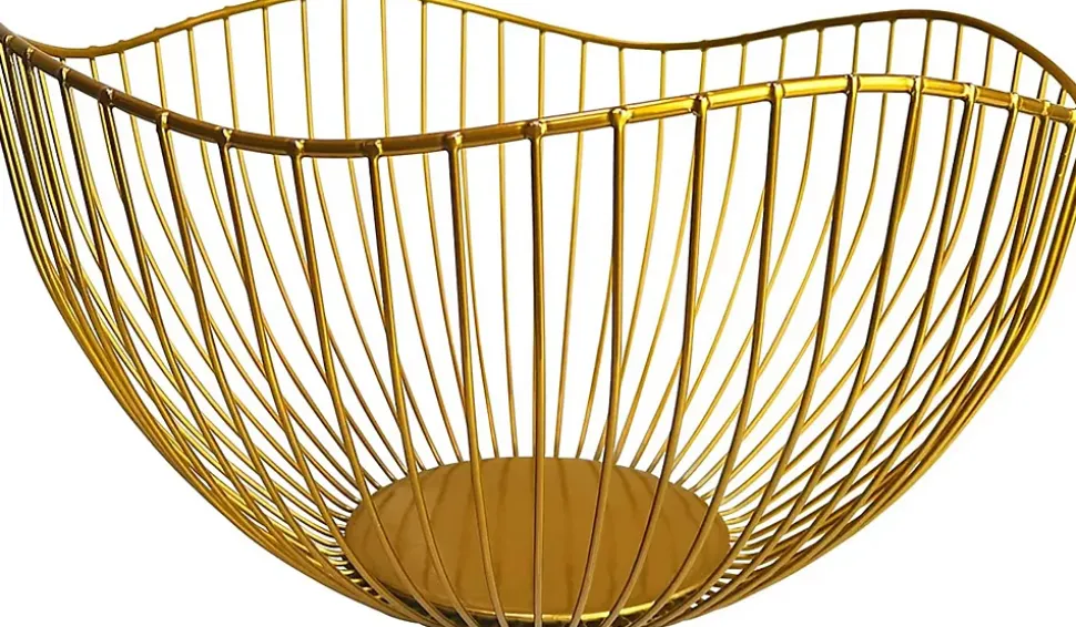 Corbeille à Fruits en Métal Or 25 cm