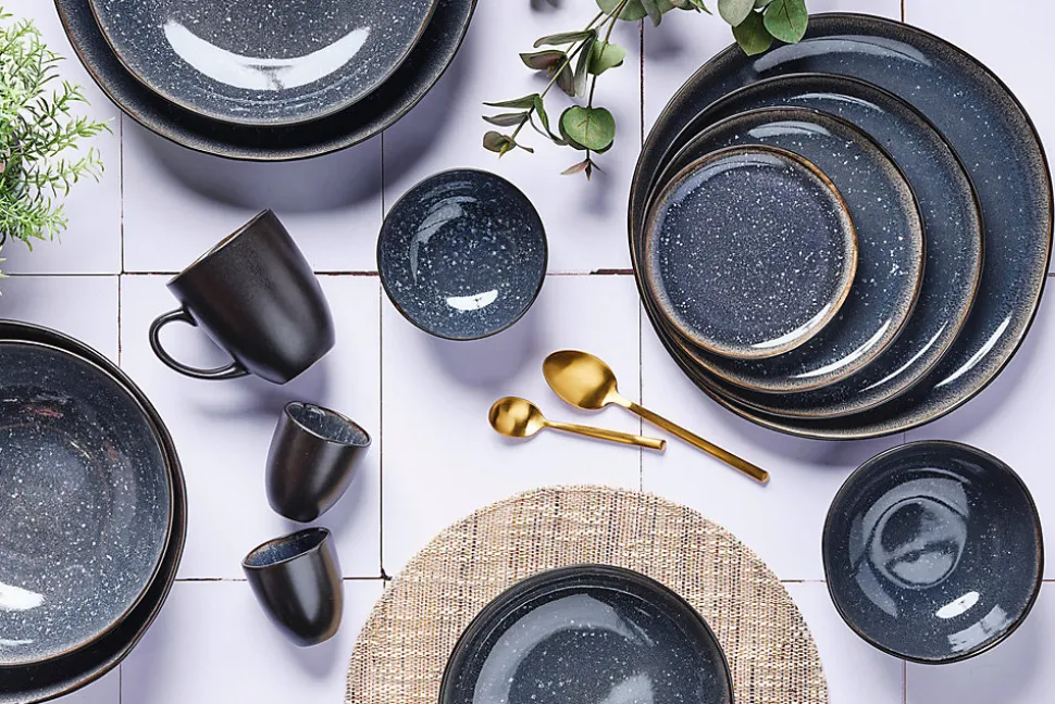 Corbeille à fruits IRIS 27,5cm et 32,5cm - 2 pièces - Bleu nuit