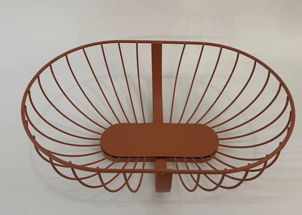 Corbeille à pain en métal filaire terracotta Ornami