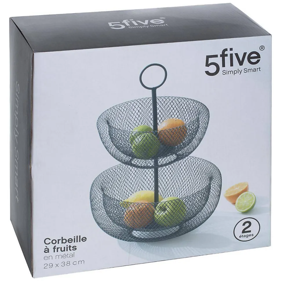Corbeille 2 étages métal 24/29cm Mesh - 5Five